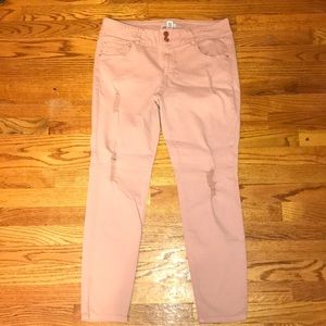 Light pink ripped jeans